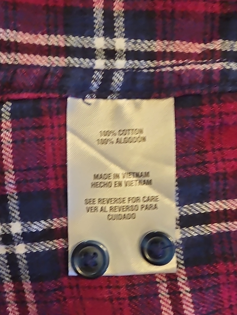 Woolrich Red and Navy Plaid Cotton Shirt with White Accents